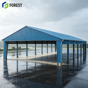 Entrepôt de stockage à baie ouverte en acier préfabriqué de qualité industrielle clé en main, pavillon de stockage de matières premières à assemblage rapide - Product Image 1