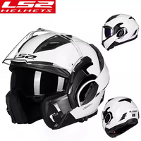 Casco Modular para Motocicleta LS2 FF900, Diseño Gráfico Blanco y Negro, con Correa de Mentón de Liberación Rápida y Sistema de Ventilación