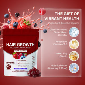 Gomitas <span class=keywords><strong>de</strong></span> Biotina <span class=keywords><strong>de</strong></span> Marca Privada 10000mcg Sabor a Bayas Mixtas <span class=keywords><strong>para</strong></span> Cabello, Piel y Uñas, Suplemento <span class=keywords><strong>de</strong></span> Belleza, OEM Disponible - Product Image 4