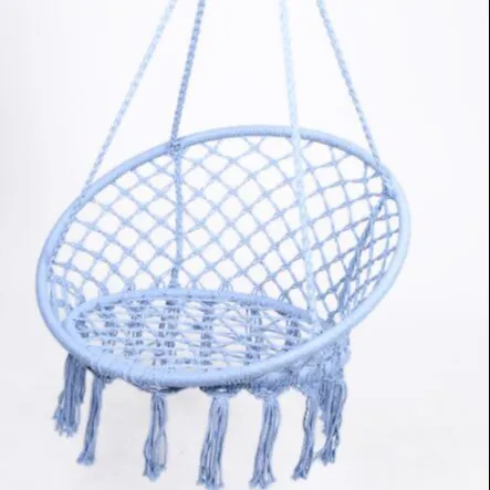Longsen Indoor/Outdoor basket swings hanging rope macrame hammock chair for adults patio swing chair hanging