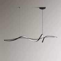 Luminaire suspendu LED linéaire en aluminium fait main de haute qualité, forme ondulée, CRI>90, pour cuisine et salle à manger