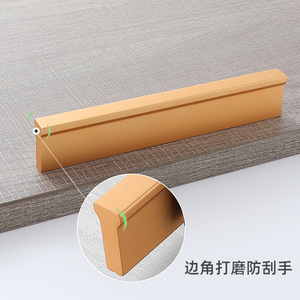 Aluminum Alloy Cabinet Door Handle T-Shaped <b>Black</b> And Gold Minimalist Design For Wardrobes And Cabinets - Product Image 5