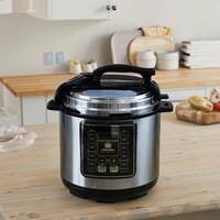 Cuisinière électrique à pression intelligente en acier inoxydable de 6 L avec écran LED, cuisson automatique, 10 en 1, multifonctionnelle, cuve intérieure en aluminium