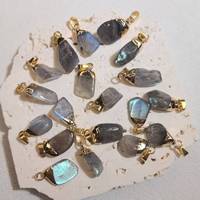Pendentif irrégulier en labradorite à haute brillance, sans fer, le plus vendu, pour la création de bijoux DIY, accessoire de collier