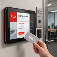 Tablette PC Android OEM 10,1 pouces à écran tactile, montage mural, alimentation PoE, éclairage LED périphérique, Ethernet, RFID, NFC pour la réservation de salles de réunion