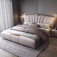 Lit plateforme au design exclusif, lit moderne de luxe, lit king size, lit queen size, ensemble de meubles de chambre à coucher, lit superposé rembourré avec tête de lit