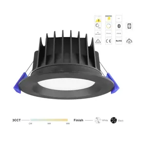 Downlight LED 10W cob saa 3cct Plafonnier encastré en aluminium Température de la lumière réglable IP54 Étanche Éclairage moderne Maison