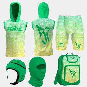 Ensemble maillot sans manches et short à capuche 7v7, respirant, séchage rapide, coupe extensible, grandes tailles, avec drapeau imprimé par sublimation personnalisé sur le devant - Product Image 1