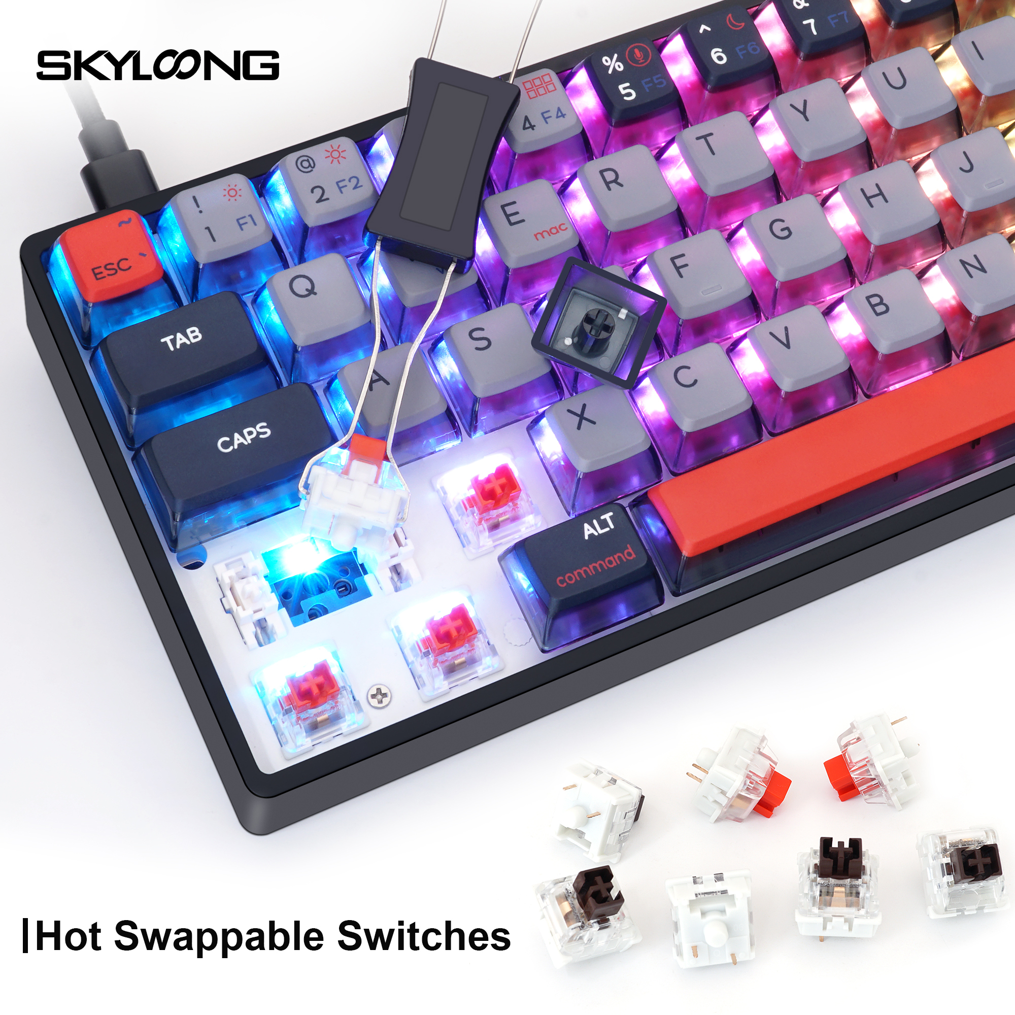 Skyloong 60% QMK VIA Mechanical Keyboard with 61keys KTT