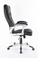 Chaise de bureau exécutive ergonomique moderne à dossier haut en cuir, avec accoudoirs rembourrés, réglable en hauteur, inclinable et pivotante, en métal, pour chambre/bureau