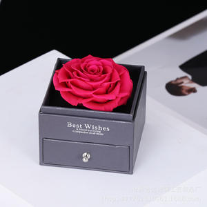 Оптовая продажа, недорогие консервированные цветы, красивые настоящие консервированные розы в акриловой подарочной коробке для ювелирных изделий в качестве подарка на День Матери - Product Image 2