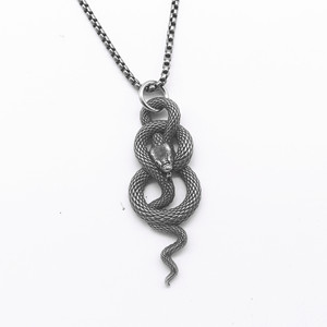 Yunnique-collar unisex con colgante de serpiente de acero de titanio, estilo Punk Hip Hop, joyería de moda con forma de animal - Product Image 1