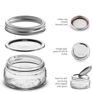 Venta al por mayor DD1828 Tarros de mason herméticos de 8 oz para mermelada, miel, especias, avena remojada, con tapas plateadas estándar, ideales para recuerdos de ducha y envasado. - Product Image 6