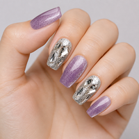 Vente en gros de faux ongles artificiels faits à la main, à coller, de marque privée, roses
