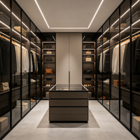 Armoire moderne de luxe en bois avec porte vitrée, design durable et écologique pour toute la maison, facile à assembler, meubles de chambre à coucher