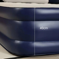 Matelas gonflable en PVC floqué (203x152x40cm) 40cm d'épaisseur Léger Pliable Résistant à l'eau Confort maximal Gonflage rapide