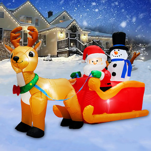 Tren Navideño Inflable de 9 Pies, Decoración Económica para Navidad - Product Image 1