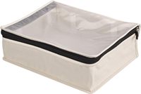 Organisateur de vêtements en tissu non tissé naturel avec fermeture éclair pour armoire et rangement sous le lit de pulls et manteaux