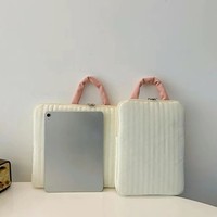 Sac d'ordinateur matelassé en nylon avec pochette de protection rembourrée pour ordinateur portable, léger et portable, style simple