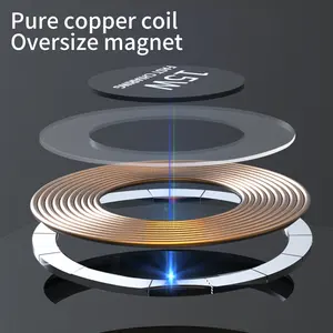Cargador inalámbrico multifunción magnético 2 en 1, cristal templado transparente Qi, carga rápida, portátil, novedad