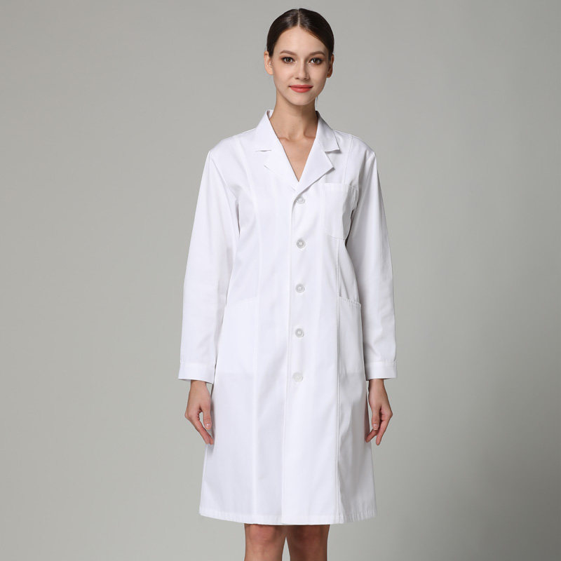 White female doctor in winter