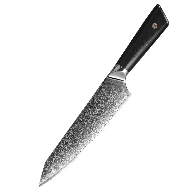 Coltello da cucina personalizzato da 8 pollici con rivetti G10 manico vg10 67 strati in acciaio damasco coltelli da Chef
