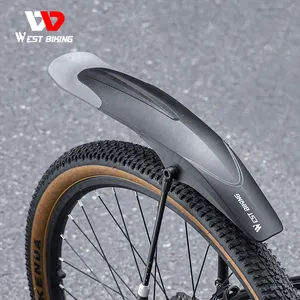 WEST BIKING grosir Fat Bike Fender sepeda yang dapat diatur Mudguard baja jalan sepeda tanah sepatbor depan