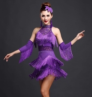 Danse latine de concours femme robe gland lait soie robes