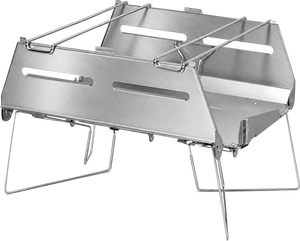 Modern Portable Stainless Steel Camping Fire Pit <b>Grill</b> Stand with Foldable Legs Flame Tamer <b>Mesh</b> Rack - Product Image 1