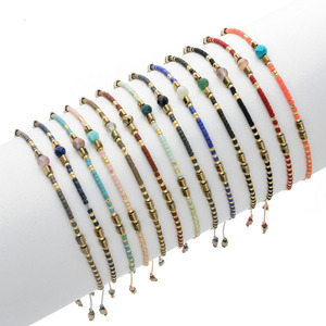 Hạt Giống Nhật Bản Miyuki Đá Quý Handmade Macrame Vòng Đeo Tay Có Thể Điều Chỉnh Phụ Nữ Dễ Thương Thiết Kế Vòng Tay Kích Thước Nhỏ - Product Image 1