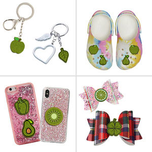 Avocat, Citron Vert, Poire Parfumée, Trèfle, Poivre Coloré, Paillettes aux Couleurs de Fruits, Plaques Plates en Acrylique, Plastique pour Coque de Téléphone, Scrapbooking, Sac DIY - Product Image 2