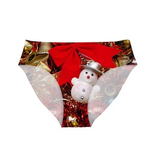 <span class=keywords><strong>Bragas</strong></span> de punto con estampado Digital 3D de Navidad para mujer, ropa interior con estampado de sublimación para niñas, <span class=keywords><strong>bragas</strong></span> femeninas Efecto Piel Briefs - Product Image 4