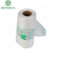 Sac en plastique transparent biodégradable personnalisé sur le rouleau pour fruits/légumes-fabriqué par l'amidon de maïs + pbat de Chine logo personnalisé