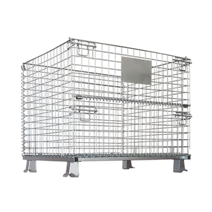 Cage à palettes en treillis métallique en acier au carbone, conception pliable pour l'empilage de <span class=keywords><strong>colis</strong></span> en entrepôt et la logistique temporaire - Product Image 4