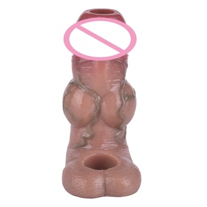 Funda realista para pene SXXY, anillo para pene, funda reutilizable, condón hueco, dildo, extensor de pene para hombres, juguetes sexuales - Product Image 3