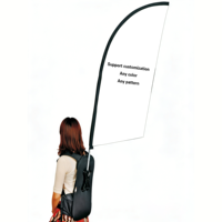 Drapeau publicitaire portable QCP personnalisé pour l'extérieur, sac à dos publicitaire, bannière publicitaire numérique, impression numérique, fibre de verre, imperméable