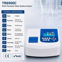 Analyseur de qualité de l'eau de paillasse TR6900C avec écran couleur 5 pouces, testeur COD, azote ammoniacal, phosphore total, turbidité, SS, 16 points de mesure