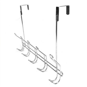 <strong>Chrome</strong> Iron Over <strong>Door</strong> <strong>Hooks</strong> Metal 5-10 Hangers Coat Hanging Rack Behind <strong>Door</strong> Over <strong>Door</strong> <strong>Hook</strong> for Hanging - Product Image 4