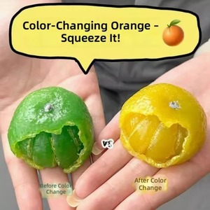 Juguete Blandito de TPR con Forma de Mandarina Pelada de 5cm que Cambia de Color, Regalo Creativo para Aliviar el Estrés, Unisex para Niños y Adultos, para Apretar y Relajarse - Product Image 5