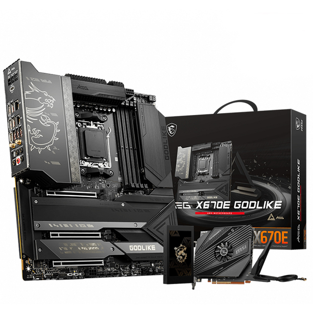 MSI MEG X670E GODLIKE Motherboard with AM5 Socket 128GB DDR5 Memory Supports AMD Ryzen 7000 Series Desktop Processors