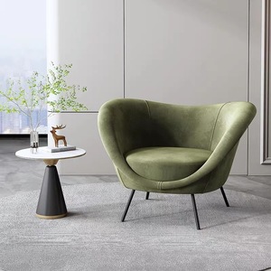 Sillón Individual de Terciopelo Verde, Moderno, para Sala de Estar, con Patas de Metal, Cómodo, para Decoración del Hogar - Product Image 1