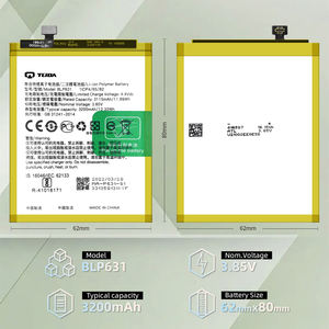 แบตเตอรี่โทรศัพท์มือถือ TLIDA Oppo A73 แบตเตอรี่ลิเธียมไอออนโพลิเมอร์แท้ รุ่น <span class=keywords><strong>Blp631</strong></span> 3.85V 3200mAh - Product Image 4