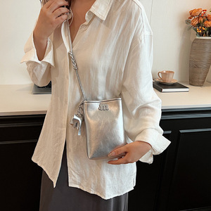 Hot Selling Women's Vertical Phone <b>Bag</b> Vintage Oiled <b>Leather</b> Mini Crossbody Purse <b>Small</b> Shoulder <b>Bag</b> Water Single Button - Product Image 5
