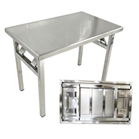 Table pliante portable en acier inoxydable de 5 pieds ou 6 pieds pour restaurant commercial, banquet, restauration, camping, mariage, dîner