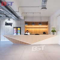 Nouveaux modèles de table de réception de bureau en pierre artificielle