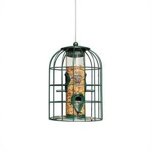 Comedero para Pájaros Silvestres, Tubo Metálico a Prueba de Ardillas, Redondo, Verde, para Exteriores, para Todas las Estaciones - Product Image 1
