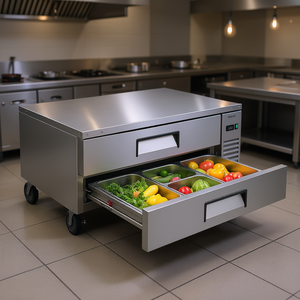 Refrigerador Comercial Vevor de 52 Pulgadas con 2 Cajones, Refrigerador de Acero Inoxidable con 8 Bandejas y Descongelación Automática - Product Image 2