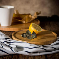 Traditionele Aangepaste Donkere Kleur Ronde Voedsel Fruit Dienblad Bamboe Rolplaten Voor Keukengerei & Restaurant