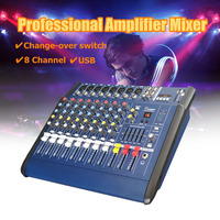 Console de mixage Audio numérique 8 canaux, Microphone karaoké, amplificateur de son, alimentation de fantôme 48V intégrée avec interrupteur USB