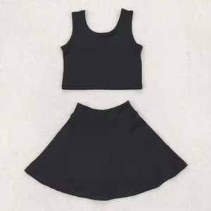 Vente flash : ensembles de yoga pour bébés et petites filles, couleurs unies, vêtements pour enfants, sans manches, short, deux pièces, vêtements de sport actifs pour la gym - Product Image 3